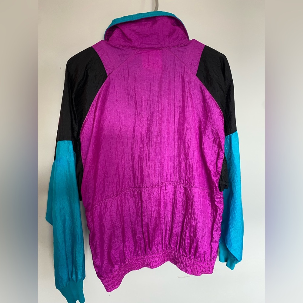 Vintage 80s windbreaker jacket woman’s size M - Picture 3 of 7